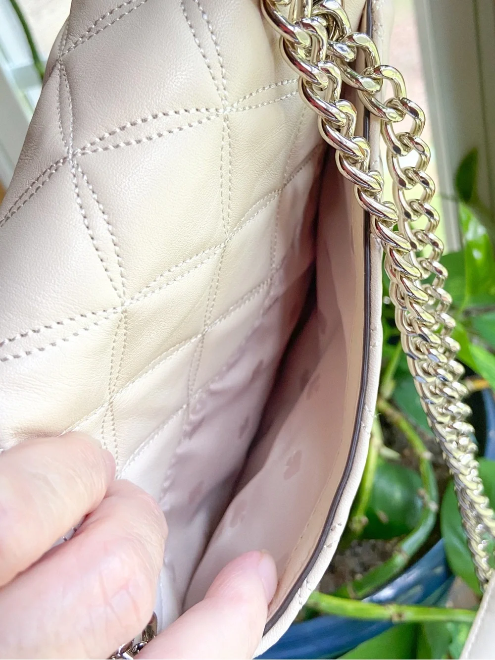 Kate Spade Natalia Medium Flap Quilted Leather Shoulder Bag Parchment-Clean Girl